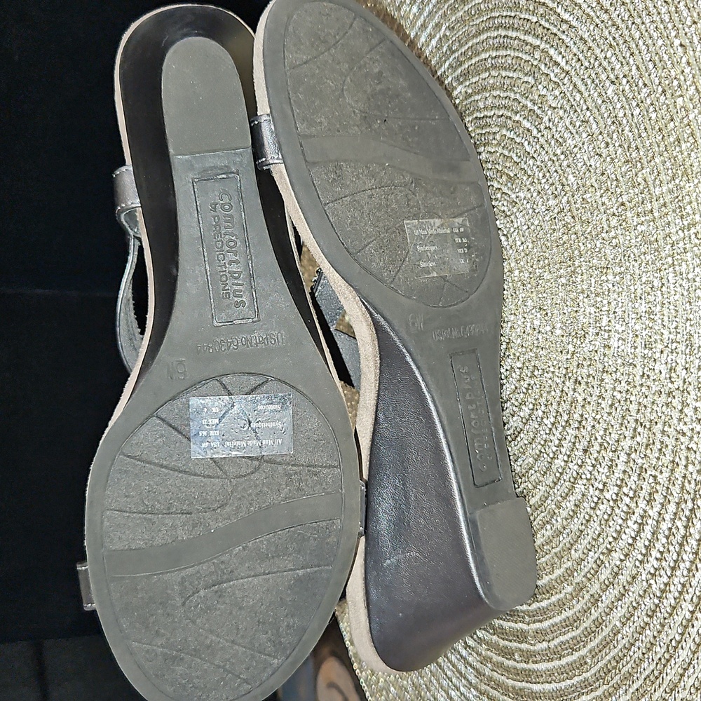 Comfort Plus By Predictions Rhinestone Wedge Swanky Sandal Size 6 - Picture 6 of 8